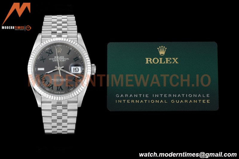 Rolex - Datejust 126234 36mm Wimbledon Jub Flt 904L SS/SS Grey/Rmn VSF VS3235
