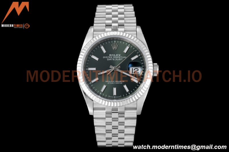 Rolex - Datejust 126234 36mm Jub Flt 904L SS/SS Grn/Stk VSF VS3235
