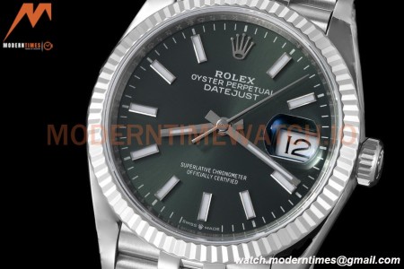 Rolex - Datejust 126234 36mm Jub Flt 904L SS/SS Grn/Stk VSF VS3235