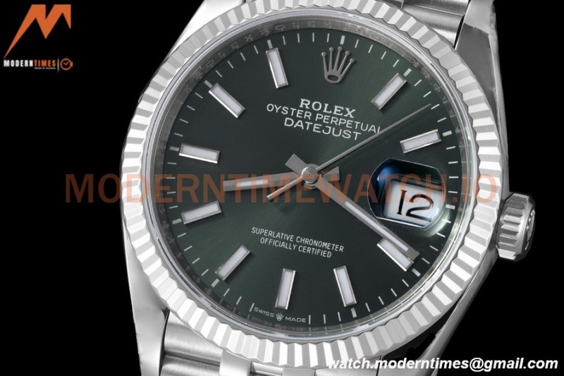 Rolex - Datejust 126234 36mm Jub Flt 904L SS/SS Grn/Stk VSF VS3235