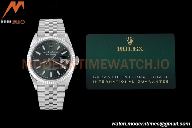 Rolex - Datejust 126234 36mm Jub Flt 904L SS/SS Grn/Stk VSF VS3235