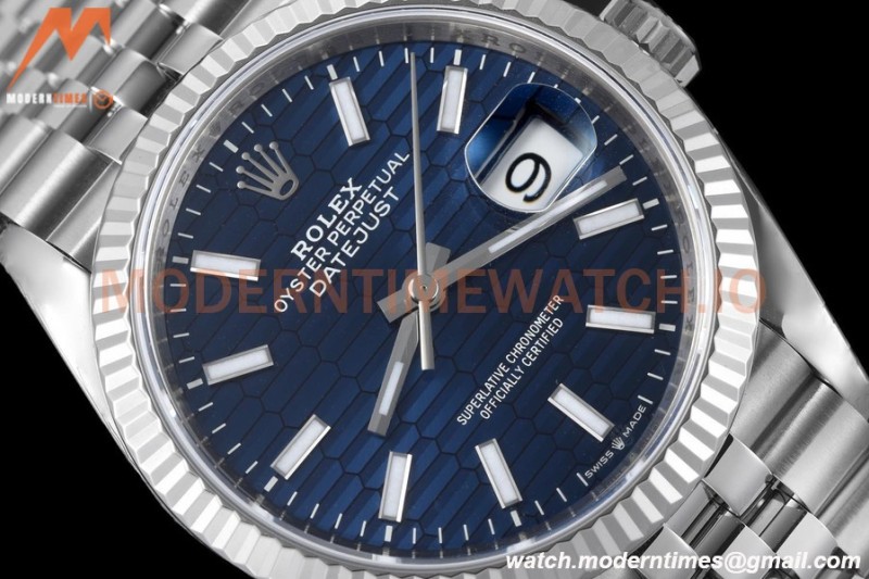 Rolex - Datejust 126234 36mm Jub Flt 904L SS/SS F-Blu/Stk VSF VS3235