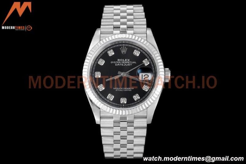 Rolex - Datejust 126234 36mm Jub Flt 904L SS/SS Blk/Dia VSF VS3235