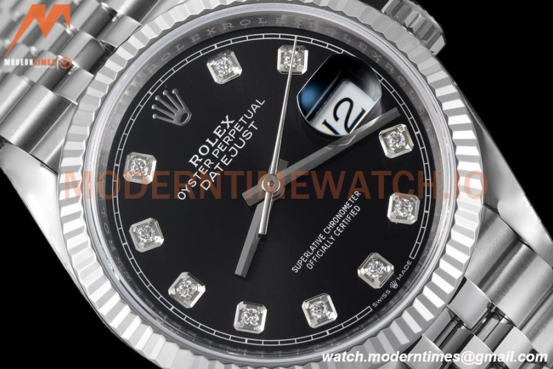 Rolex - Datejust 126234 36mm Jub Flt 904L SS/SS Blk/Dia VSF VS3235