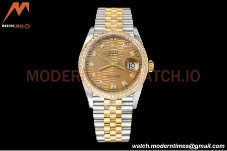 Rolex - Datejust 126283 36mm Jub Diamond 904L YG/Dia F-Gold/Dia VSF VS3235