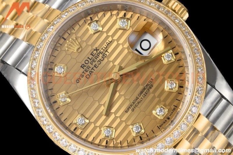 Rolex - Datejust 126283 36mm Jub Diamond 904L YG/Dia F-Gold/Dia VSF VS3235