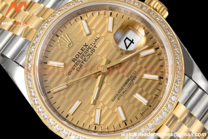 Rolex - Datejust 126283 36mm Jub Diamond 904L YG/Dia F-Gold/Stk VSF VS3235
