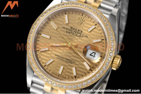 Rolex - Datejust 126283 36mm Jub Diamond 904L YG/Dia F-Gold/Stk VSF VS3235