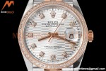 Rolex - Datejust 126281 36mm Jub Diamond 904L RG/Dia F-Silv/Dia VSF VS3235