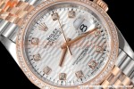 Rolex - Datejust 126281 36mm Jub Diamond 904L RG/Dia F-Silv/Dia VSF VS3235