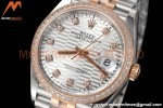 Rolex - Datejust 126281 36mm Jub Diamond 904L RG/Dia F-Silv/Dia VSF VS3235