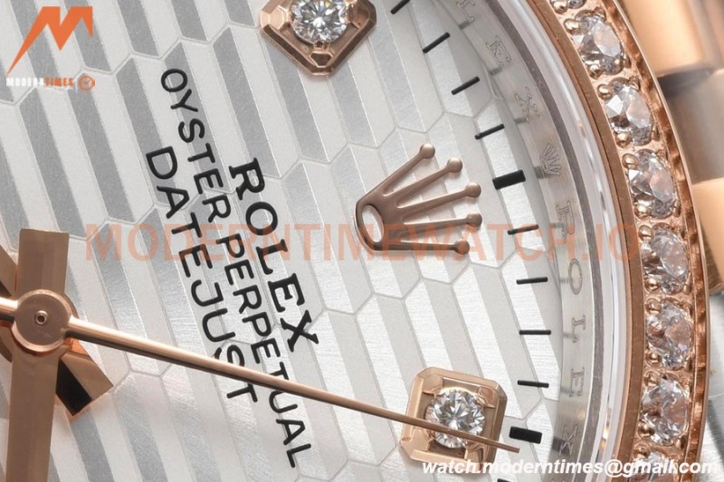 Rolex - Datejust 126281 36mm Jub Diamond 904L RG/Dia F-Silv/Dia VSF VS3235
