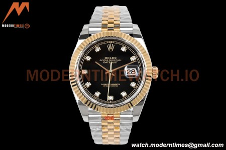 Rolex - DJ2 41mm 126333 Jub Flt Gold Wrapped 904L YG/SS Black/Dia EWF A3235