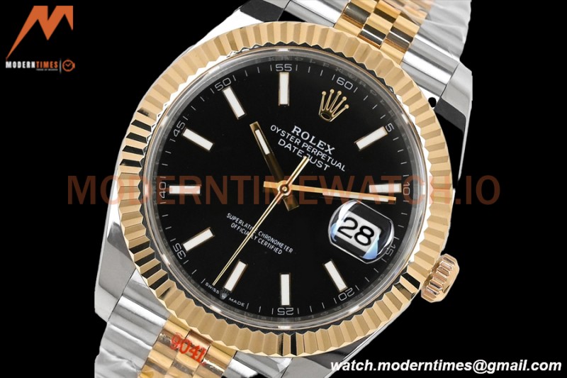 Rolex - DJ2 41mm 126333 Jub Flt Gold Wrapped 904L YG/SS Blk/Stk EWF A3235