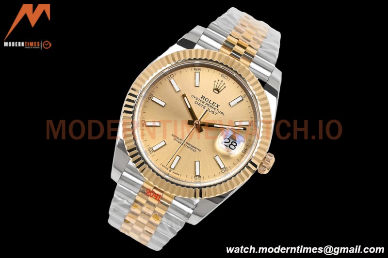 Rolex - DJ2 41mm 126333 Jub Flt Gold Wrapped 904L YG/SS Gold/Stk EWF A3235