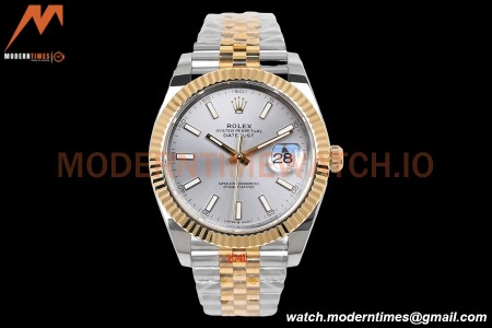 Rolex - DJ2 41mm 126333 Jub Flt Gold Wrapped 904L YG/SS Silv/Stk EWF A3235