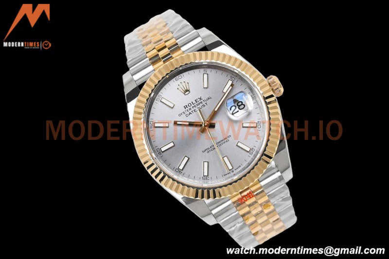 Rolex - DJ2 41mm 126333 Jub Flt Gold Wrapped 904L YG/SS Silv/Stk EWF A3235