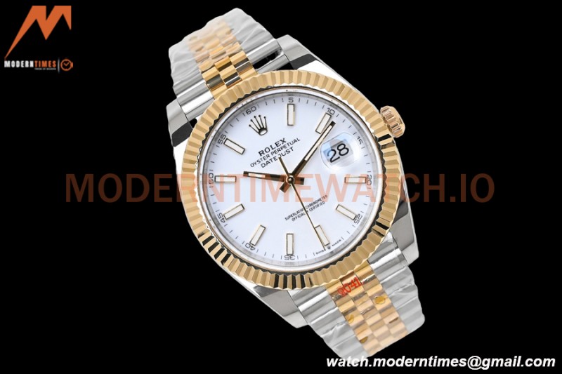Rolex - DJ2 41mm 126333 Jub Flt Gold Wrapped 904L YG/SS Wht/Stk EWF A3235