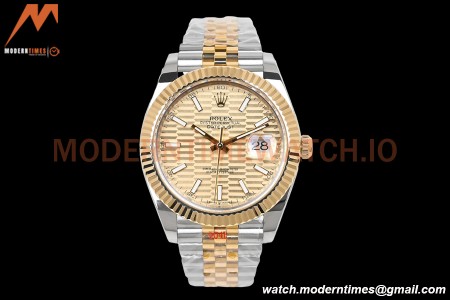 Rolex - DJ2 41mm 126333 Jub Flt Gold Wrapped 904L YG/SS F-Gold/Stk EWF A3235
