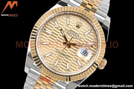 Rolex - DJ2 41mm 126333 Jub Flt Gold Wrapped 904L YG/SS F-Gold/Stk EWF A3235