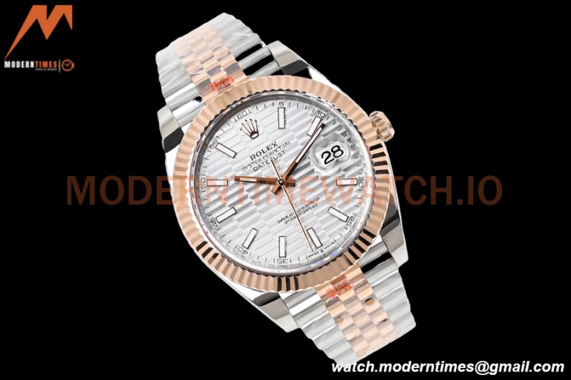 Rolex - DJ2 41mm 126331 Jub Flt RG Wrapped 904L YG/SS F-Silv/Stk EWF A3235