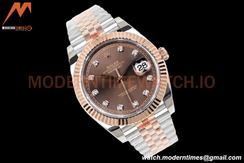 Rolex - DJ2 41mm 126331 Jub Flt RG Wrapped 904L RG/SS Choco/Dia EWF A3235