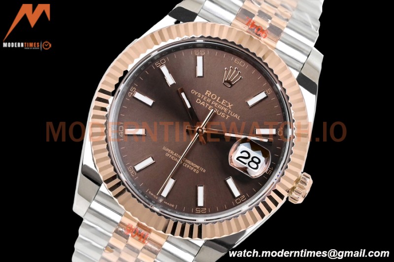 Rolex - DJ2 41mm 126331 Jub Flt RG Wrapped 904L RG/Stk Choco/Stk EWF A3235