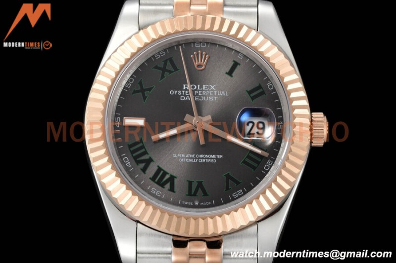 Rolex - Datejust 126331 Wimbledon 41mm Jub Flt RG/SS Grey/Rmn GDF MY8215