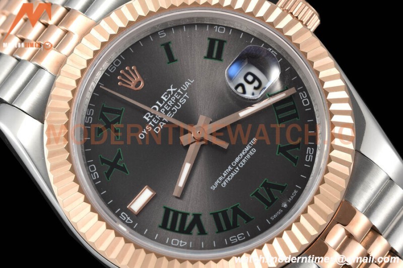 Rolex - Datejust 126331 Wimbledon 41mm Jub Flt RG/SS Grey/Rmn GDF MY8215