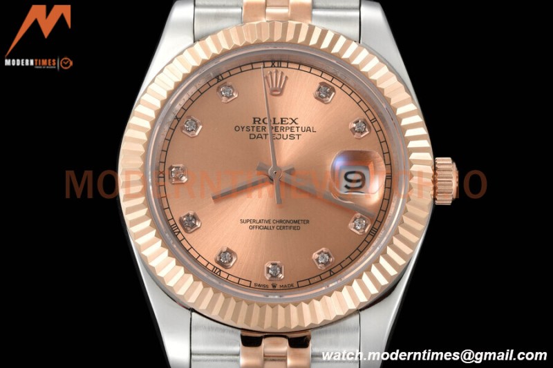 Rolex - Datejust 126331 41mm Jub Flt RG/SS Champ/Dia GDF MY8215