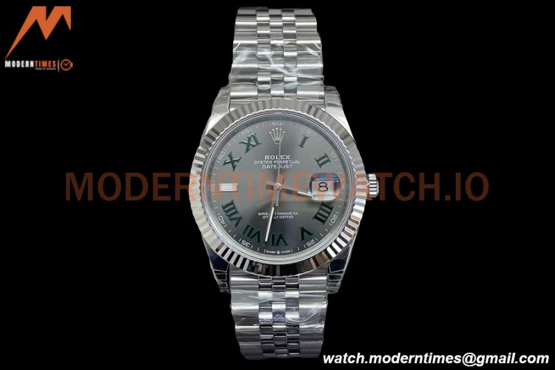 Rolex - Datejust 126334 41mm Wimbledon Jub Flt 904L SS/SS Grey/Rmn VSF VS3235