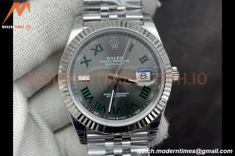 Rolex - Datejust 126334 41mm Wimbledon Jub Flt 904L SS/SS Grey/Rmn VSF VS3235