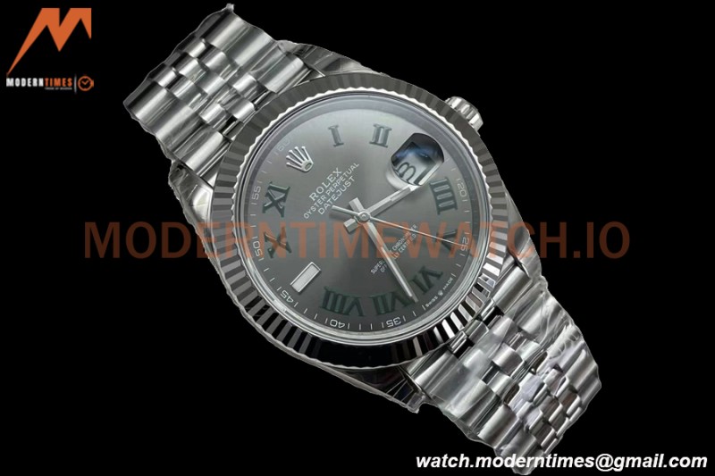 Rolex - Datejust 126334 41mm Wimbledon Jub Flt 904L SS/SS Grey/Rmn VSF VS3235