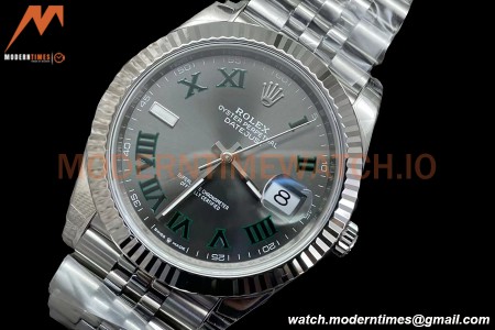 Rolex - Datejust 126334 41mm Wimbledon Jub Flt 904L SS/SS Grey/Rmn VSF VS3235