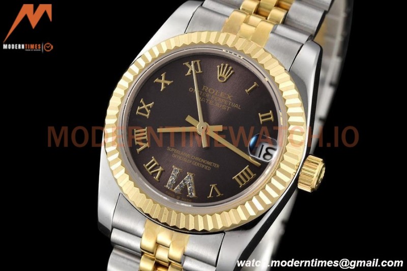 Rolex - Datejust Ladies 278273 31mm Jub Flt YG/SS Brown/Rmn GDF MY8215