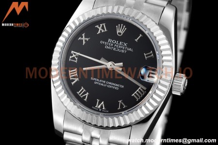 Rolex - Datejust Ladies 278274 31mm Jub Flt SS/SS Blk/Rmn GDF MY8215