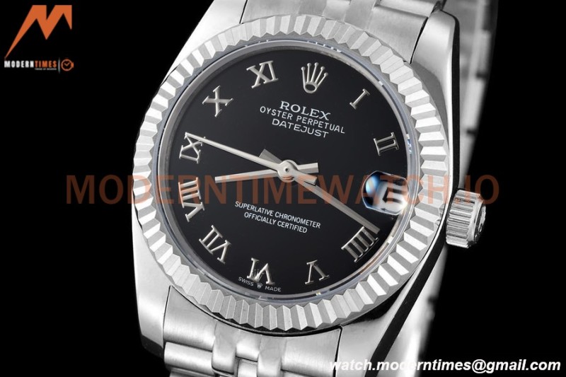 Rolex - Datejust Ladies 278274 31mm Jub Flt SS/SS Blk/Rmn GDF MY8215