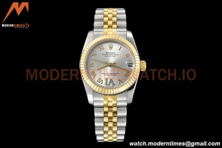 Rolex - Datejust Ladies 278273 31mm Jub Flt YG/SS Silv/Rmn GDF MY8215