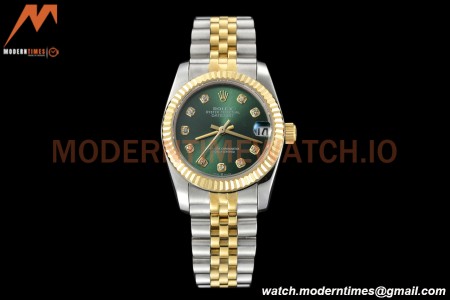 Rolex - Datejust Ladies 278273 31mm Jub Flt YG/SS Green/Dia GDF MY8215