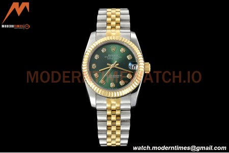 Rolex - Datejust Ladies 278273 31mm Jub Flt YG/SS Green/Dia GDF MY8215