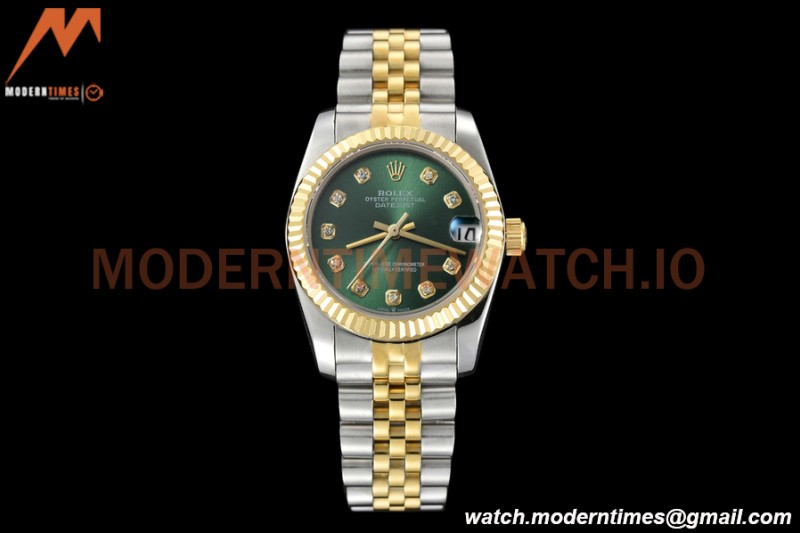 Rolex - Datejust Ladies 278273 31mm Jub Flt YG/SS Green/Dia GDF MY8215
