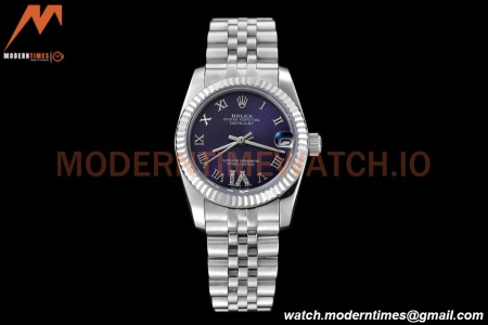 Rolex - Datejust Ladies 278274 31mm Jub Flt SS/SS Purp/Rmn GDF MY8215