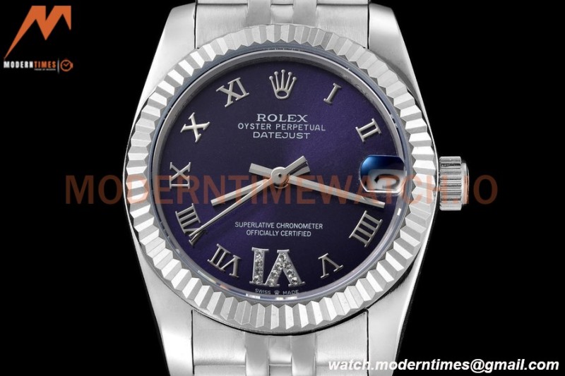 Rolex - Datejust Ladies 278274 31mm Jub Flt SS/SS Purp/Rmn GDF MY8215