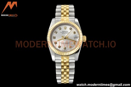 Rolex - Datejust Ladies 278273 31mm Jub Flt YG/SS Silv/Dia GDF MY8215