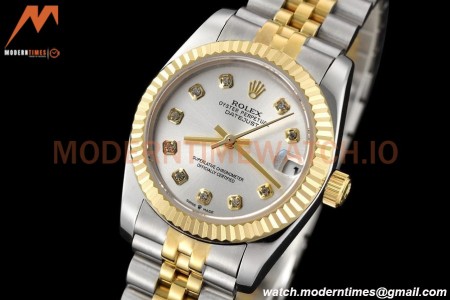 Rolex - Datejust Ladies 278273 31mm Jub Flt YG/SS Silv/Dia GDF MY8215