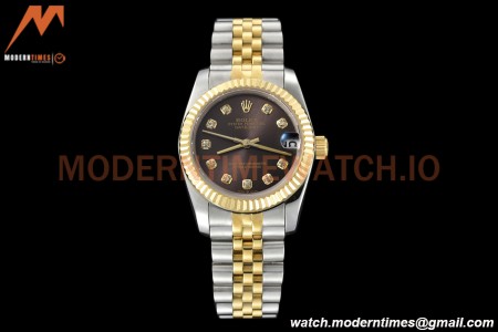 Rolex - Datejust Ladies 278273 31mm Jub Flt YG/SS Brown/Dia GDF MY8215