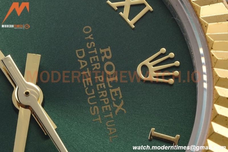 Rolex - Datejust Ladies 278273 31mm Jub Flt YG/SS Green/Rmn GDF MY8215