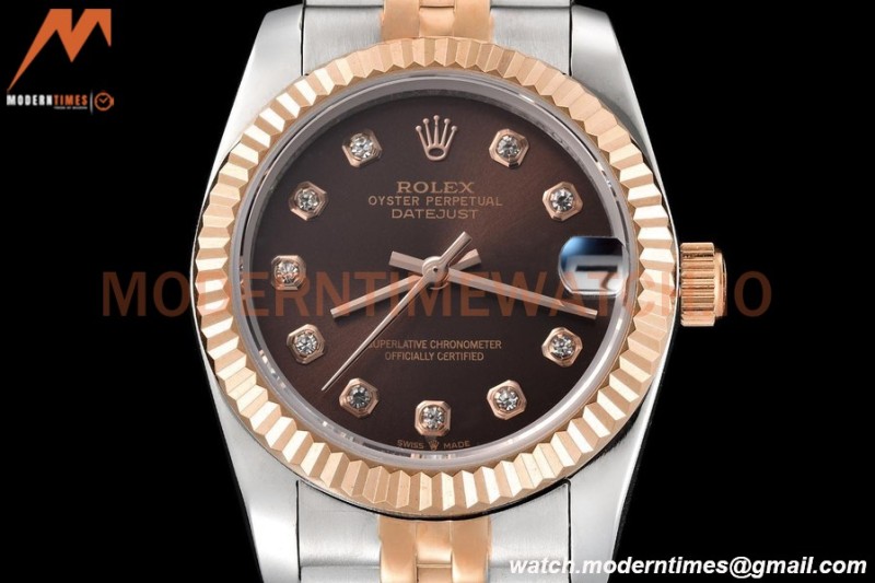 Rolex - Datejust Ladies 278271 31mm Jub Flt RG/SS Brn/Dia GDF MY8215