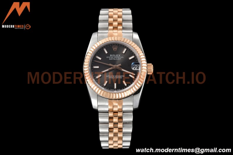 Rolex - Datejust Ladies 278271 31mm Jub Flt RG/SS Grey/Stk GDF MY8215