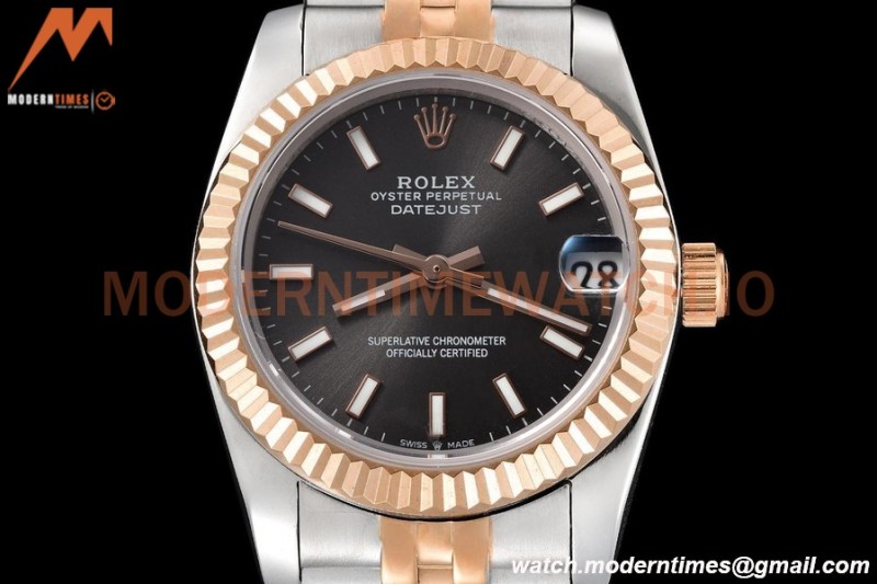Rolex - Datejust Ladies 278271 31mm Jub Flt RG/SS Grey/Stk GDF MY8215